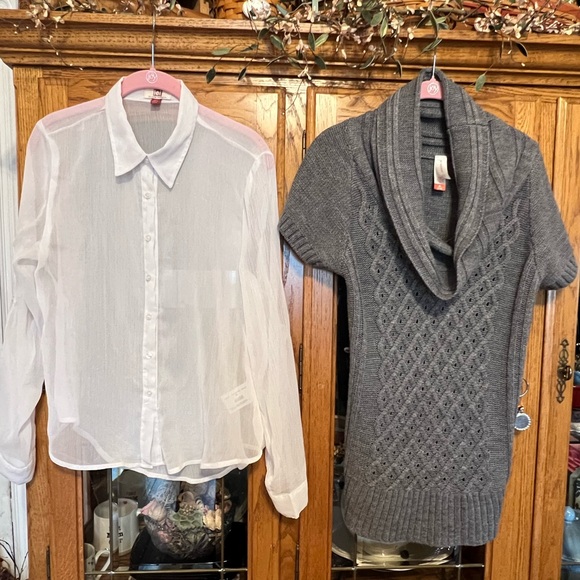 Junior’s Cable-Knit Cowl-Neck Sweater & Blouse Set 🖤 - Picture 3 of 16